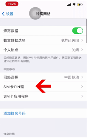 多伦苹果14维修网分享如何给iPhone14的SIM卡设置密码 